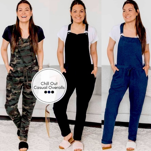 *SOLD* Silver Icing Chill Out Casual Overalls (Black) - Picture 1 of 4